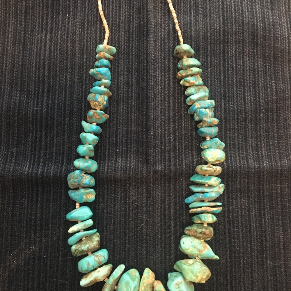 Turquoise Chip Necklace - Natural Turquoise Women Jewelry